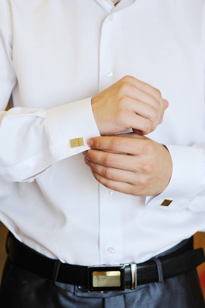 Shirt with a cufflink - Foto, Imagen