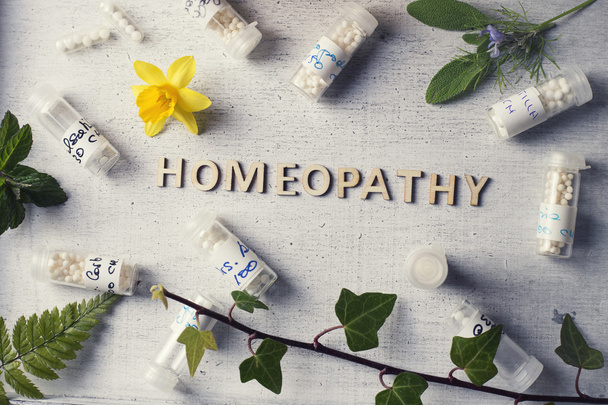 homeopathy globules and bottles - Photo, Image