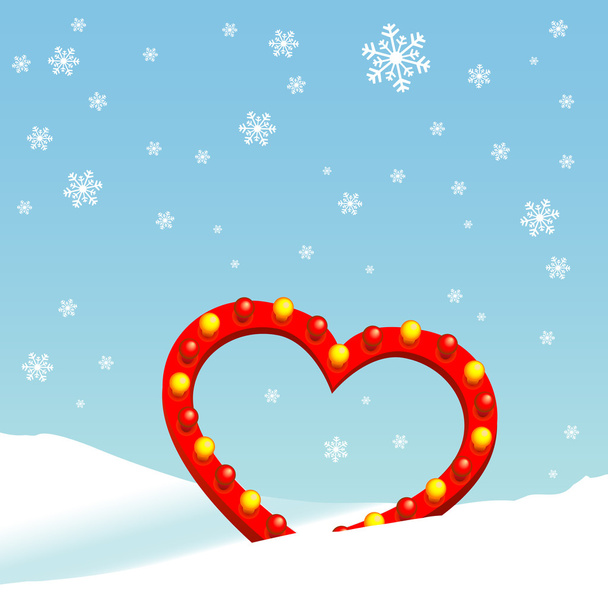 Winter heart - Vector, Image