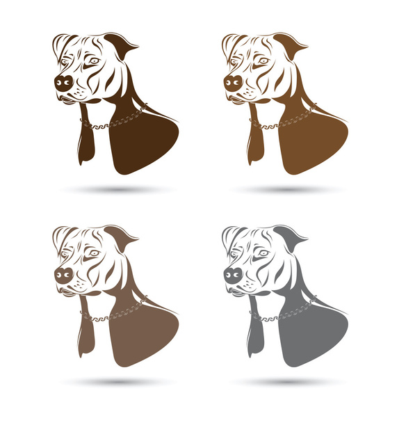 staffordshire terrier dog silhouette set - Vector, Image