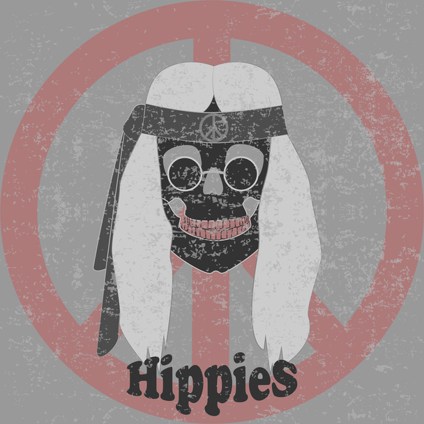 El cráneo de hippie
 - Vector, Imagen