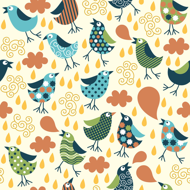 Seamless pattern with birds - ベクター画像