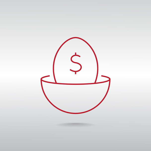 nest egg line art icon for apps and websites - Vector, Image