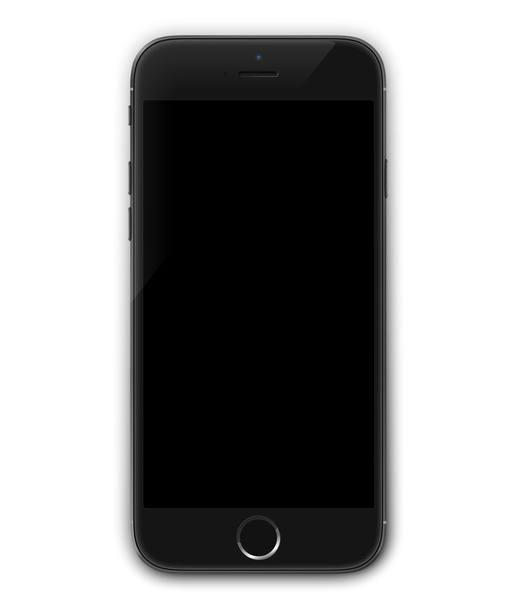 スマート フォンのリアルなベクター イラスト。白い背景に分離された空白の画面を持つ携帯電話モックアップ - ベクター画像