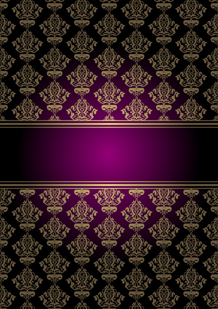 Vector purple and gold background - Vektör, Görsel