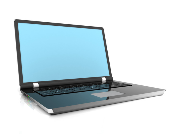 Computer portatile 3D isolato su bianco
 - Foto, immagini