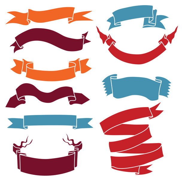 Set of  Different Ribbons - Vetor, Imagem