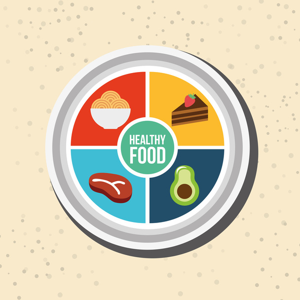 diseño de alimentos saludables - Vector, Imagen