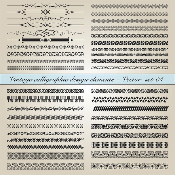 Элементы старинного каллиграфического дизайна
 - Вектор,изображение