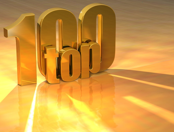 3D Top 100 золотий текст
 - Фото, зображення