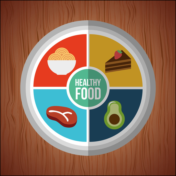 diseño de alimentos saludables - Vector, Imagen