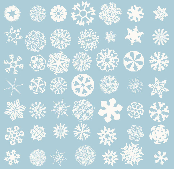 sneeuwvlokken set - Vector, afbeelding