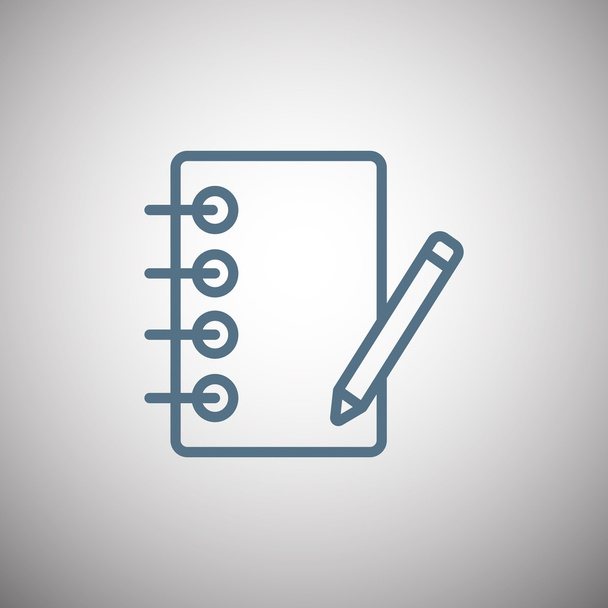 notebook with pen Icon - Vector, Image