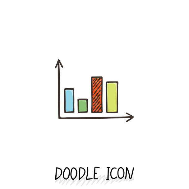 Vector doodle diagram icon. Chart with columns. - Vector, Image