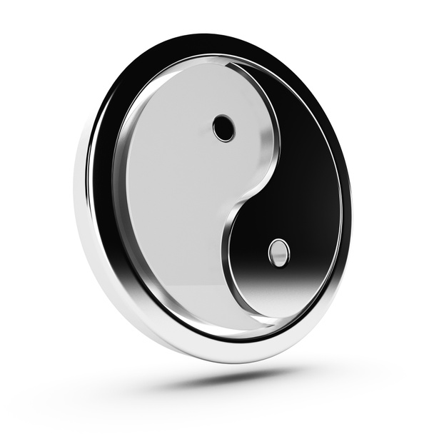 Yin yang symbolem 3d - Zdjęcie, obraz