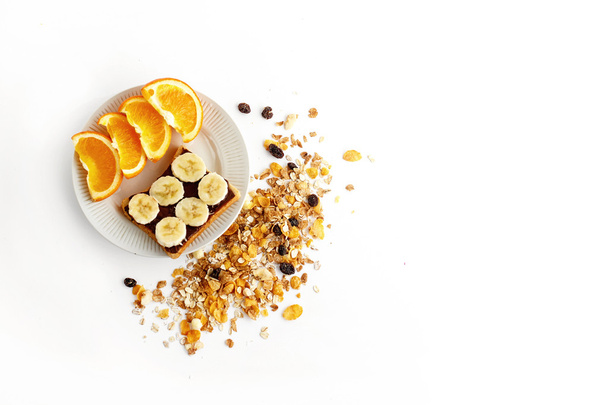 arance dolci e banana sul pane
 - Foto, immagini