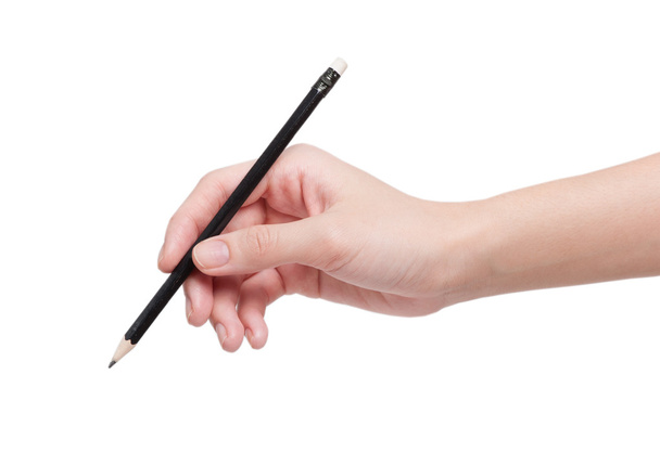 nő kézzel, ceruzával - Fotó, kép