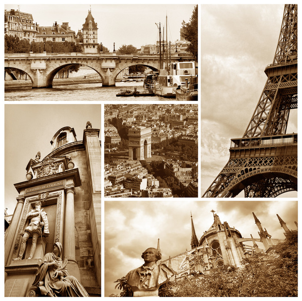 Collage set van Parijs beelden - Foto, afbeelding