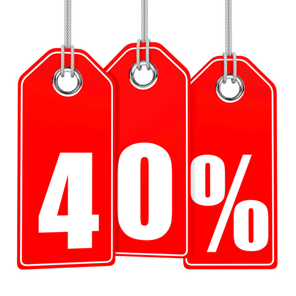 Discount 40 percent off. 3D illustration. - Foto, afbeelding