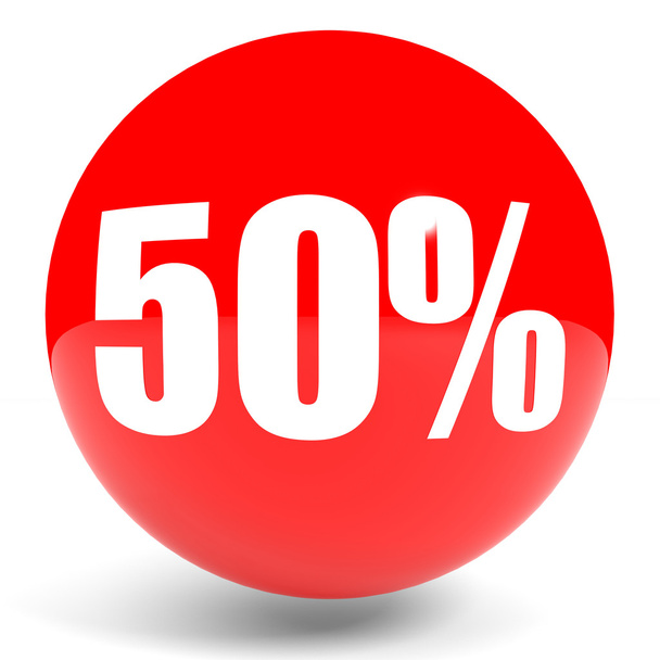 Discount 50 percent off. 3D illustration. - Foto, imagen