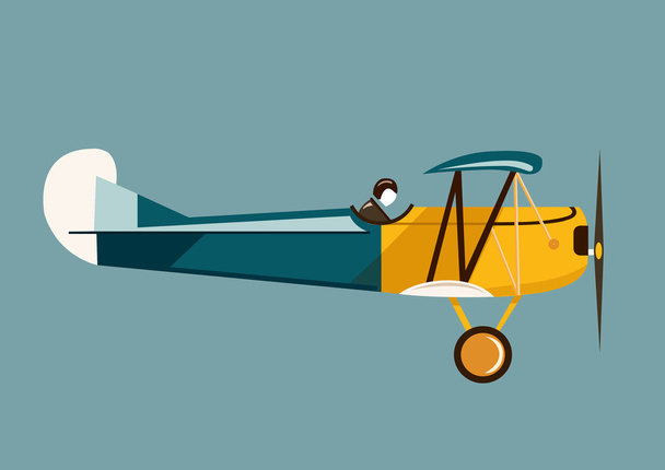 single persons old airplane - Vector, imagen