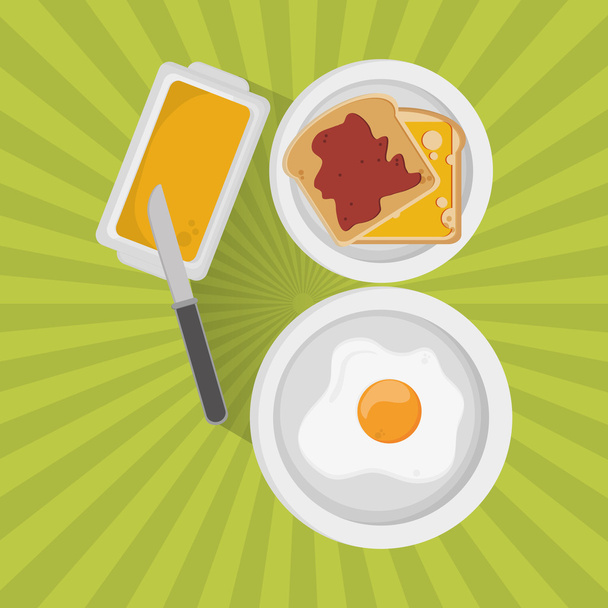 朝食デザイン、ベクトル イラスト - ベクター画像