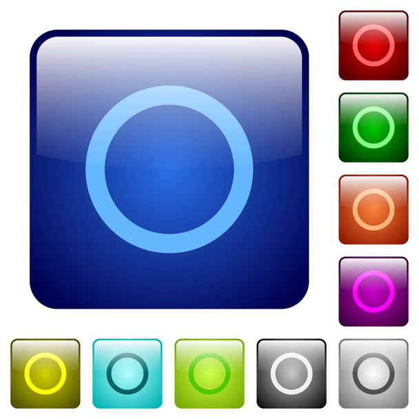 Color media record glass buttons - Vetor, Imagem