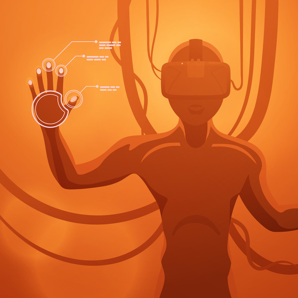 L'uomo nella realtà virtuale auricolare
 - Vettoriali, immagini