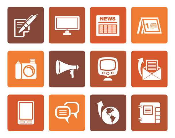 Flat Communication channels and Social Media icons - Vector, Image