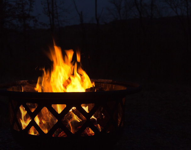 Campfire flames in fire pit - Photo, Image