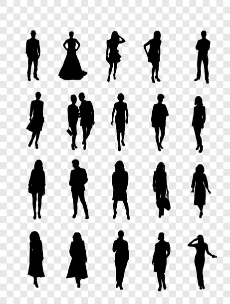 High quality posing silhouettes. Vector illustration - Vector, Image