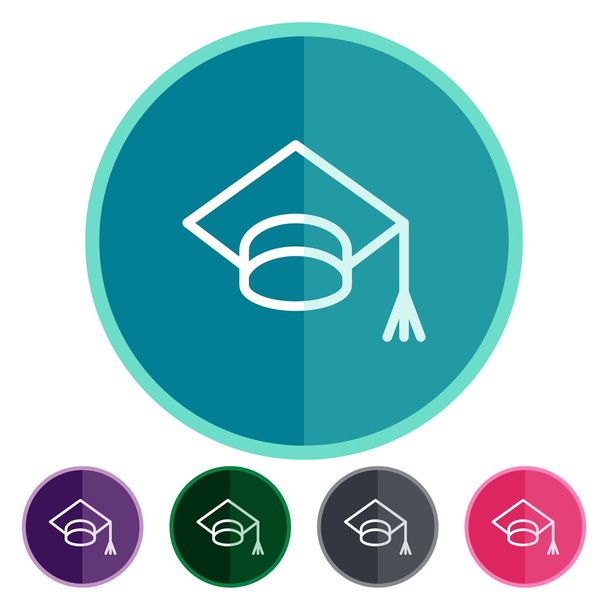 Flat icons graduation cap - Vector, Image
