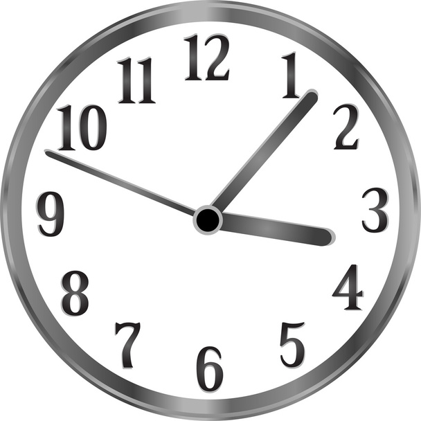 Silver clock, time, year, passing simple concept - Вектор,изображение