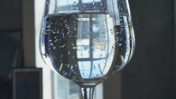 Water in the wineglass - Footage, Video