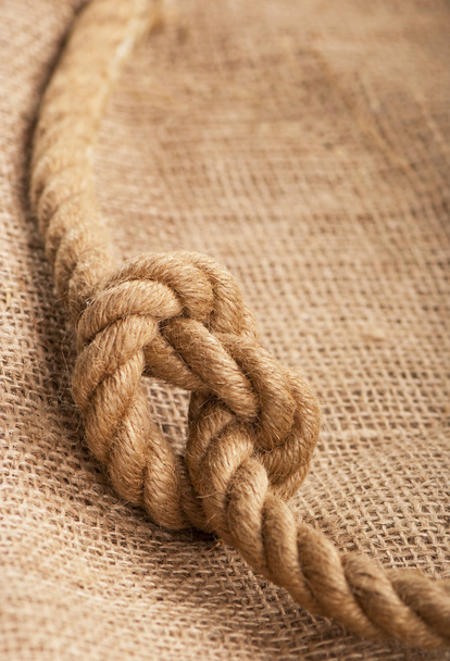 Frame make from rope laying on jute - 写真・画像