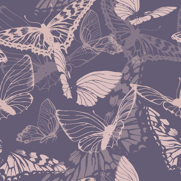 Seamless pattern with butterflies. Vector illustration - Vector, Image