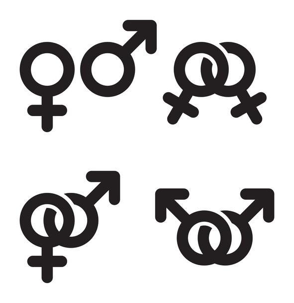 połączenie symbole płci męskiej i żeńskiej - Wektor, obraz