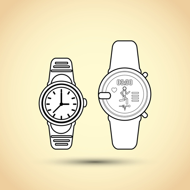 smart watch design, vector illustration - Διάνυσμα, εικόνα