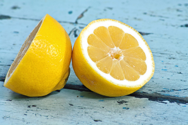 Lemons on a wooden surface - Photo, Image