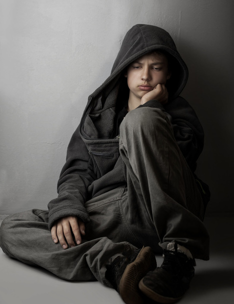 problems of teenagers on grey - Zdjęcie, obraz