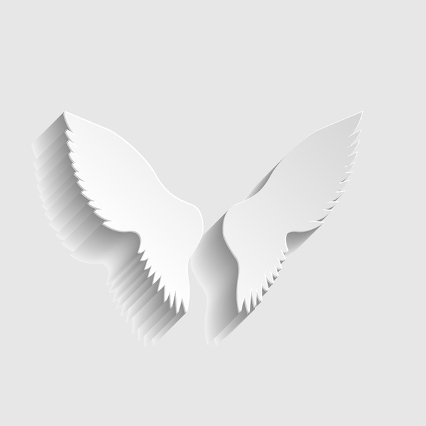 Wings sign. Paper style icon - Vector, Image