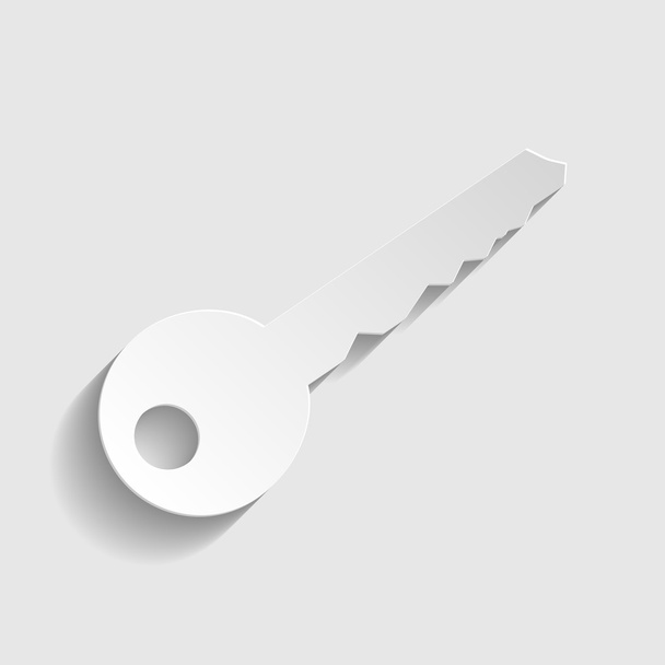 Sinal chave. Ícone de estilo papel
 - Vetor, Imagem