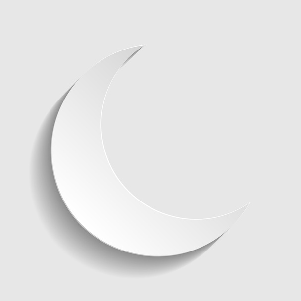 Moon sign. Paper style icon - Vector, Image