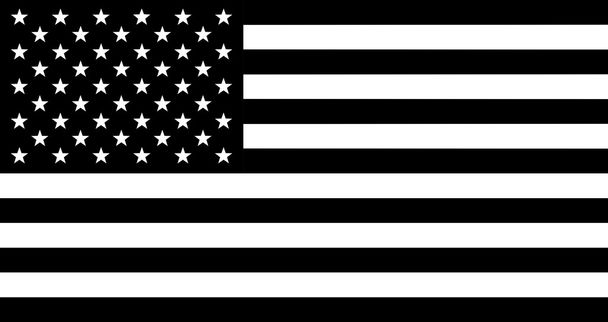 Black and white flag of United States of America - Vector, Image