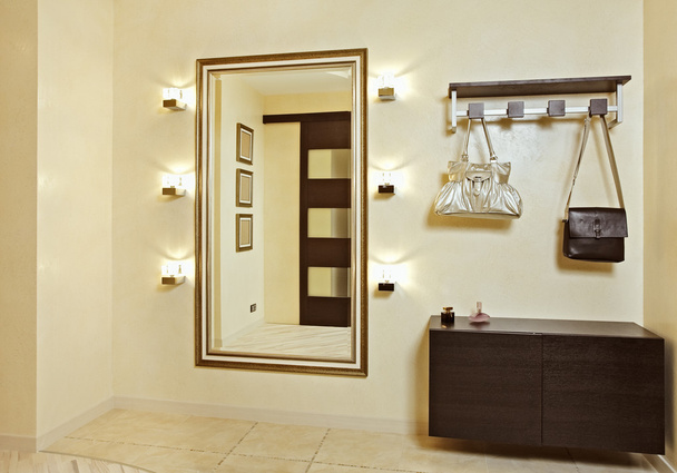 Hall in beige tones with hallstand - Photo, Image