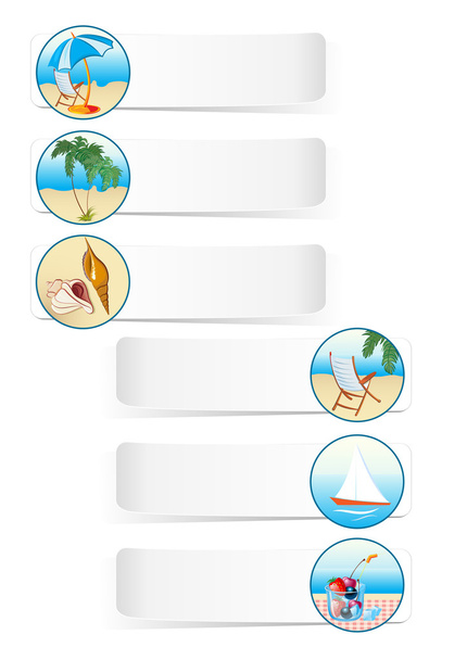 Collection of sea theme vacation travel icons - Wektor, obraz