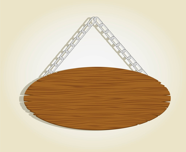 wooden boards with chain - Vector, Image