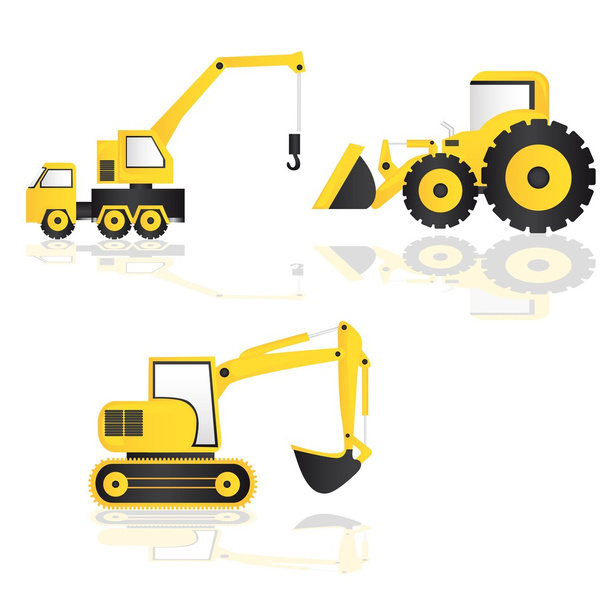 caricature of construction machinery - Vector, Image