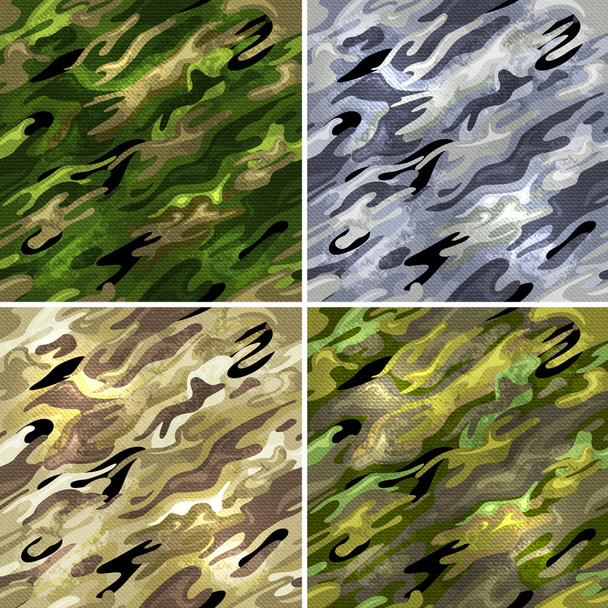 Seamless military patterns - Vector, Image