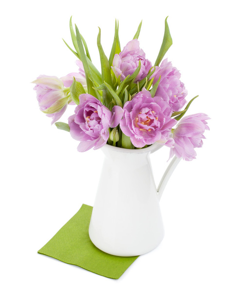 Букет розовых тюльпанов в кувшине
 - Фото, изображение